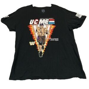 Men's Black John Cena Red, White Blue GI Jo T-Shirt Size L Slim Fit